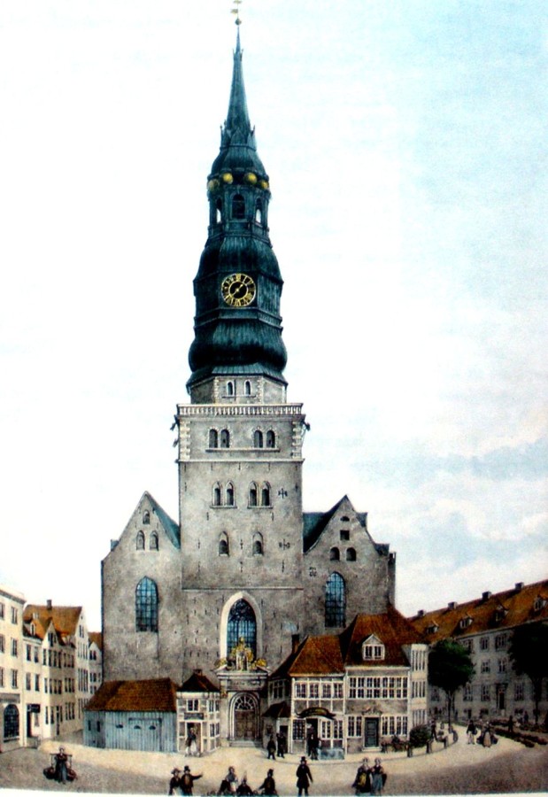 1835 год, церковь святого Николая (Ehemalige Hauptkirche St. Nikolai)