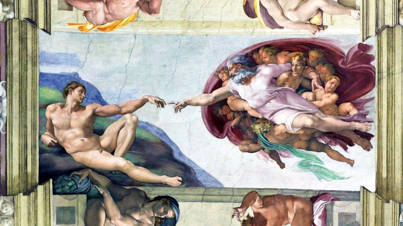 Сотворение Адама, работа Микеланджело