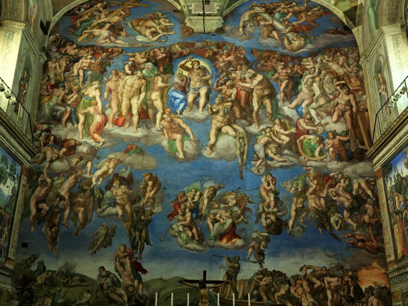 Фреска «Страшный суд»  на алтарной стене, Микеланджело 