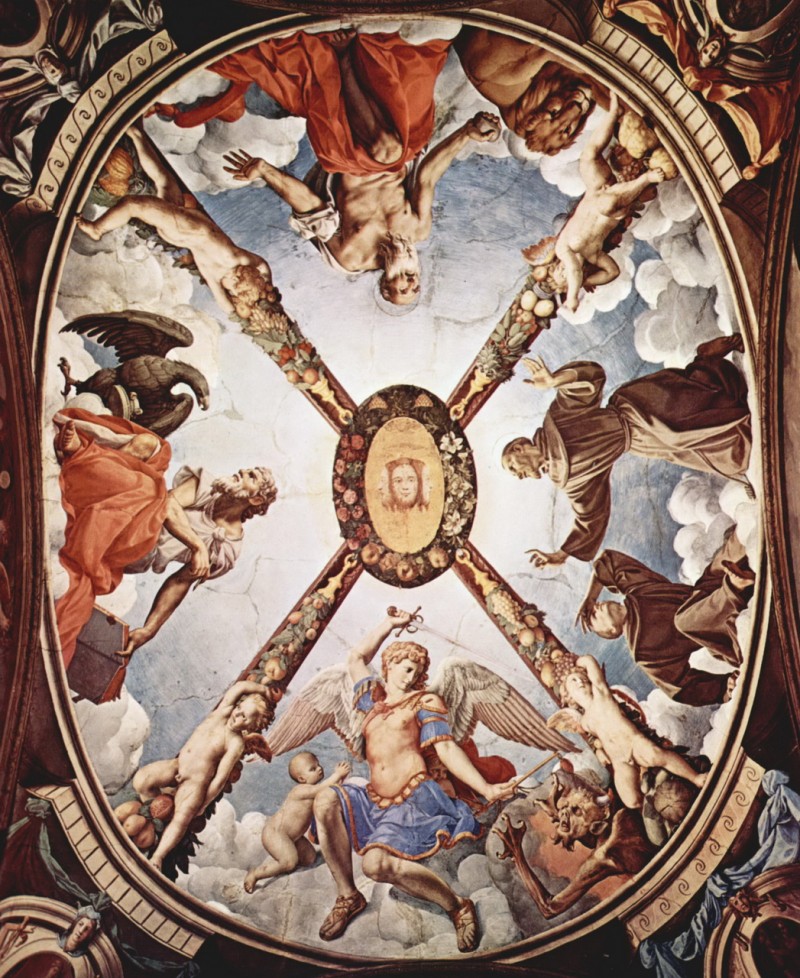 Потолочная фреска работы Аньоло Бронзино в часовне Элеоноры Толедской 