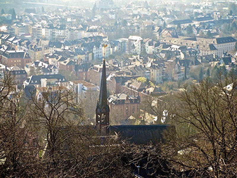 Вид на исторический центр города со стороны замка